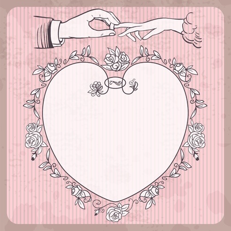 Wedding invitation template  Retro, vintage design のイラスト素材