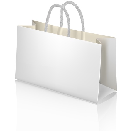 White paper shopping bag  Designer template のイラスト素材