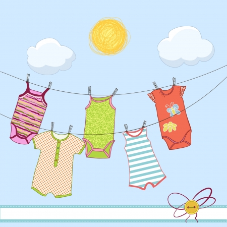 Baby Shower or Arrival Card with place for your textのイラスト素材