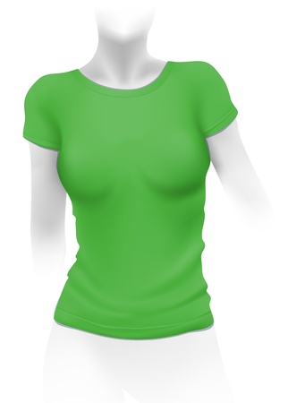 Woman t-shirts, Design template. Greenのイラスト素材