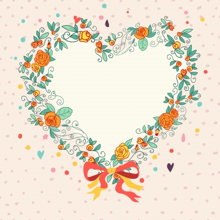  Floral card or background with empty copyspace. Bright spring concept illustration with flowersのイラスト素材