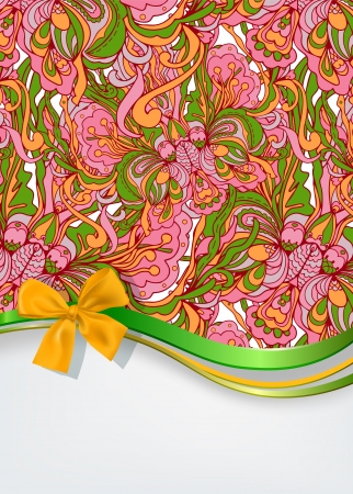 Floral card, invitation, banner template with empty spaceのイラスト素材