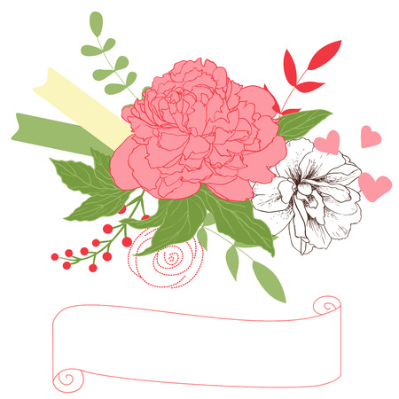 Floral card, invitation, banner template のイラスト素材