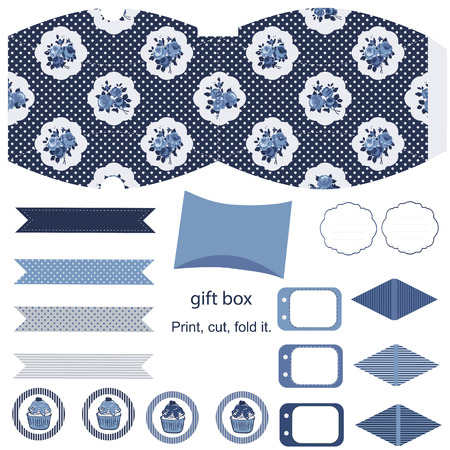 Gift pillow box templateのイラスト素材