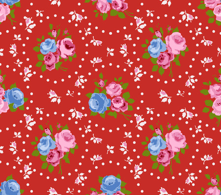 Shabby Chic Rose Patterns and seamless backgroundsのイラスト素材