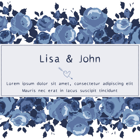 Abstract roses shabby chic background with space for text. Wedding, birthday, celebration card template.のイラスト素材