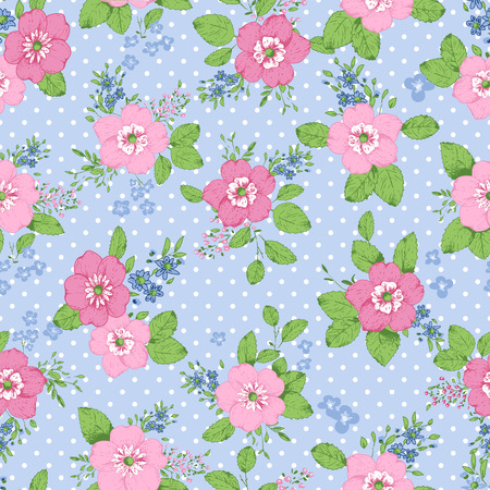 Roses seamless pattern, classic floral backgroundのイラスト素材