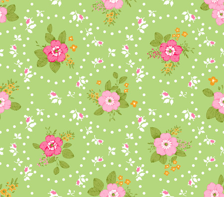 Roses seamless pattern, classic floral backgroundのイラスト素材