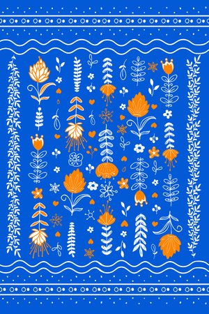 Seamless plants hand-drawn pattern, abstract nature background.Can be used for wallpaper, pattern fills, web page background,surface textures.のイラスト素材