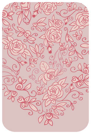 Floral card, invitation, banner template with empty space. Vector, abstract patternのイラスト素材