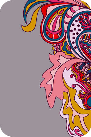 Floral card, invitation, banner template with empty space. Vector illustration, abstract patternのイラスト素材
