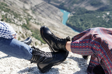 Beige sole footwear without unnecessary items. Caucasus, Russia