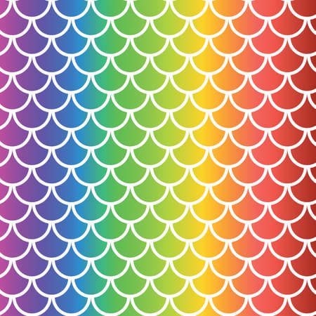 Beautiful rainbow fish scale seamless pattern. For textile, home dÃ©cor,  website background, gift wrapping paper and wallpaperのイラスト素材