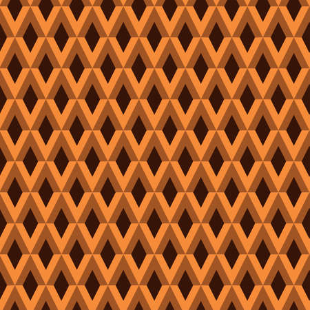 Geometric diamond seamless pattern in orange over dark brown . Great for textile , home dÃ©cor, website background and business cardsのイラスト素材