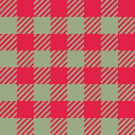 Christmas Buffalo plaid tartan checkered seamless pattern in crimson red and jade green. For Christmas fabric, textile and textureのイラスト素材