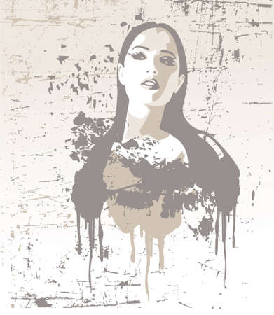 vector illustration, grunge backgroundのイラスト素材