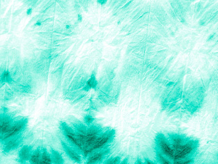 Green Shibori Pattern. Vintage Zigzag Print. Watercolor Spotted Print. Monochrome Handmade Ornament....
