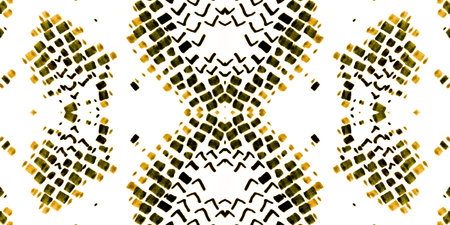 Seamless Snake Texture. Serpent Leather Wild Surface. Jungle Safari Wallpaper. Yellow and Gold...