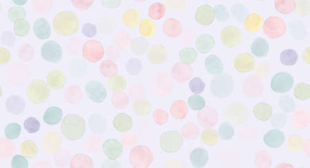 Seamless Polka Illustration. Retro Birthday Confetti. Pastel Wrapping Paper. Watercolor Baby Pattern. Multicolor Seamless Polka Background. Colorful Invitation Paper. Rainbow Polka Wallpaper.の写真素材