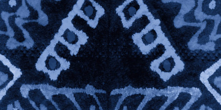 Indigo Bohemian Ethnic Print. Artistic Background. Dark Blue Watercolour Artwork. White Ethnic Abstraction. Artistic Background. Ancient Greek Print. Indigo Abstract Ethnic Design.の写真素材