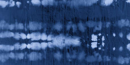 Indigo Stripe Batik Print. Sea Grunge Watercolor Painting. Blue Paintbrush Spots. Space Geometric Ethnic Ornament. Sea Artistic Paint Surface. Indigo Stripe Tie Dye.の写真素材