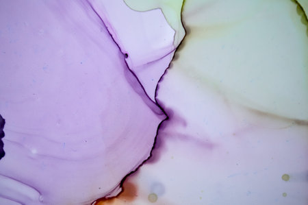 Alcohol Ink Background. Water Art Design. Watercolor Pattern. White Abstract Marble. Rainbow Stains....