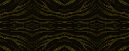 Seamless Safari Wallpaper. Abstract African Texture. Yellow Animal Fur Print. Watercolour Stripes....