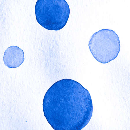 Indigo Circle Texture. Decorative Radial Wallpaper. Simple Abstract Painting. Retro Winter Print. Circle Surface. Blue Color Aquarelle Splatter. Circle Template. White Vintage Winter Design.の写真素材