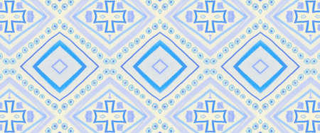Ethnic Pattern. Indigo Abstract Tribal Background. Boho Fabric Print. Seamless Mexican Texture....
