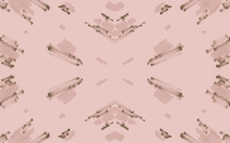 Beige Ocelot Artwork. Pink Trendy Leopard Fur Texture. Fashion Camouflage Fabric Design. Seamless...