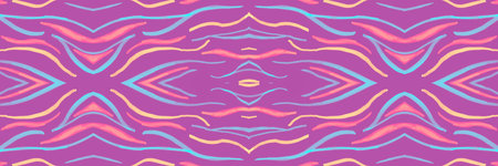 Bright Tiger Leather Texture. Watercolor Abstract Stripes. Seamless Zoo Background. Wave Ethnic...