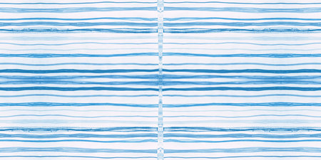 Nautical Grunge Texture. Geometric Horizontal Stripe Background. Modern Ocean Textile Print. Aqua...