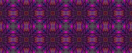 Seamless Ethnic Abstract Design. Ink Textured Fabric Design. Purple, Magenta and Black. Trendy Tie Dye Wallpaper. Crumpled Color Texture. Ethnic Abstract Watercolor Pattern.の写真素材