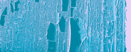 Turquoise Abandoned Texture. Painted Wooden Material. Ocean Crack Fence. Nature Aged Abandoned...