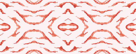 Seamless Stripes Background. Coral Abstract Safari Texture. Animal Watercolour Pattern. Jungle Skin...