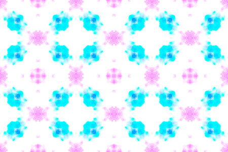 Talavera Pattern. Shibori Ethnic Ornament. Blue, Pink and White. Geometric Vintage Ceramic. Italian...