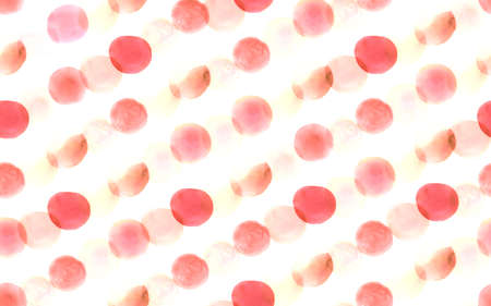 Red and White Hand Drawn Ball Background. Seamless Graphic Circles Pattern. Abstract Stains Card. Decorative Polka Dots Wallpaper. Watercolor Ball Background. Seamless Retro Circles Texture.の写真素材