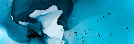 Abstract Teal Wallpaper. Alcohol Ink Landscape. Blue Ocean Art Texture. Contemporary Wave Paint....