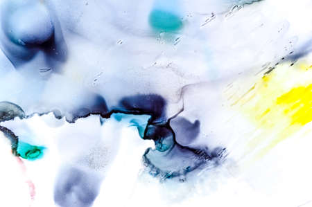 Pattern with Alcohol Inks Spots. Color Oil Painting. Sophisticated Fluid Wave. Creative Illustration. Contemporary Flow Wave. Color Oil Page. Abstract Illustration. Contemporary Flow Art.の写真素材