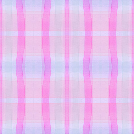Purple Pajama Pattern. Wool Seamless Check Textile. Watercolor Stripes for Shirt Design. Girl Kids...