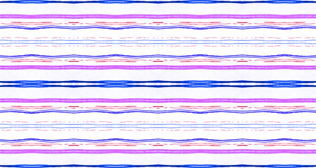Watercolour Stripes Decor. Seamless Water Stroke Background. Violet Vintage Ribbon Geometry. White...