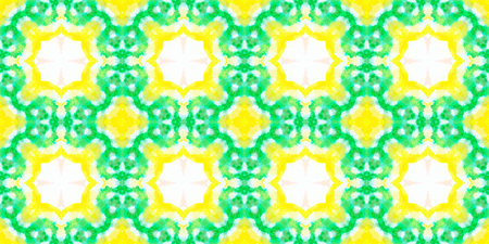 Watercolor Portuguese Tile. Aquarelle Geometric Wallpaper. Handdrawn Swimwear Design. Multi Colorful...