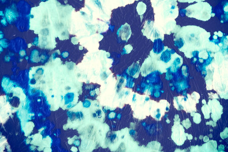Artistic Love Texture. Abstract Circular Kaleidoscope. Indigo Tie Dye. Blue Tie-Dye Dress. Art...