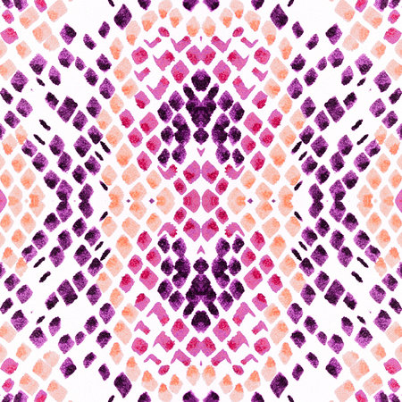 Seamless Camouflage Snake Design. Pink, Purple and Magenta. Jungle Wild Background. Anaconda Leather...