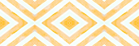 Ethnic Diamond. Drawn in Bold Zig Zags Background. Seamless Watercolour Ikat Design. Traditional...
