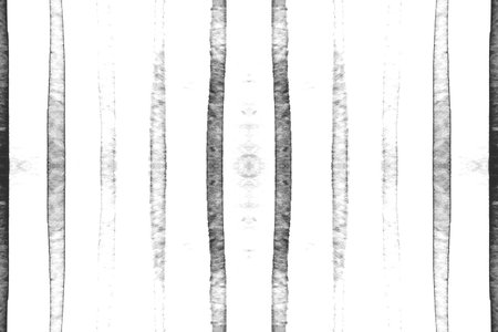 Gray Stripes Ornament. Modern Brushstroke Drawing. Color Horizontal Painting. Watercolor Stripes...
