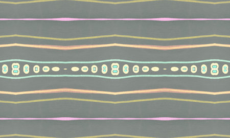 Seamless Tribal Background. Gray American Ethnic Pattern. Drawn by Pencil Shibori Motif. Geometric...