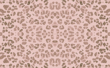 Brown Ocelot Imitation. Beige Trendy Panther Art Pattern. Fashion Camouflage Material Design....