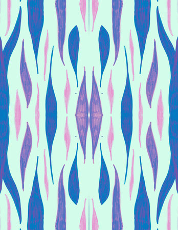 Watercolor Zebra Ornament. Blue African Print. Seamless Safari Texture. Fashion Banner. Zebra...