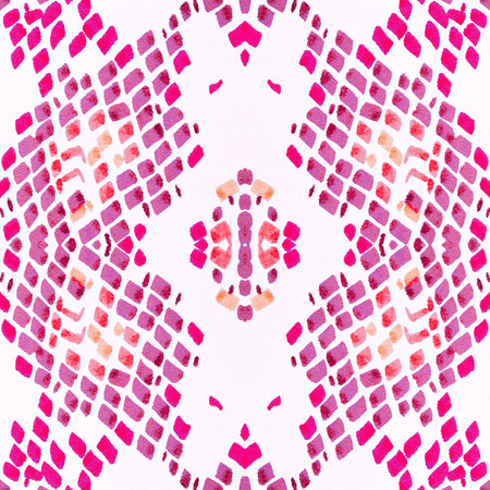 Seamless Snake Skin Pattern. Serpent or Phyton Wild Surface. Aquarelle Grunge Snake. Trendy Jungle...